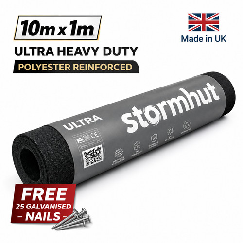 Black shed felt - felt, 10m